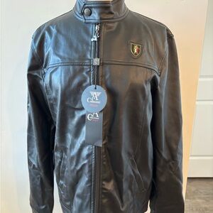A Collezioni Italian Black Faux Leather Jacket